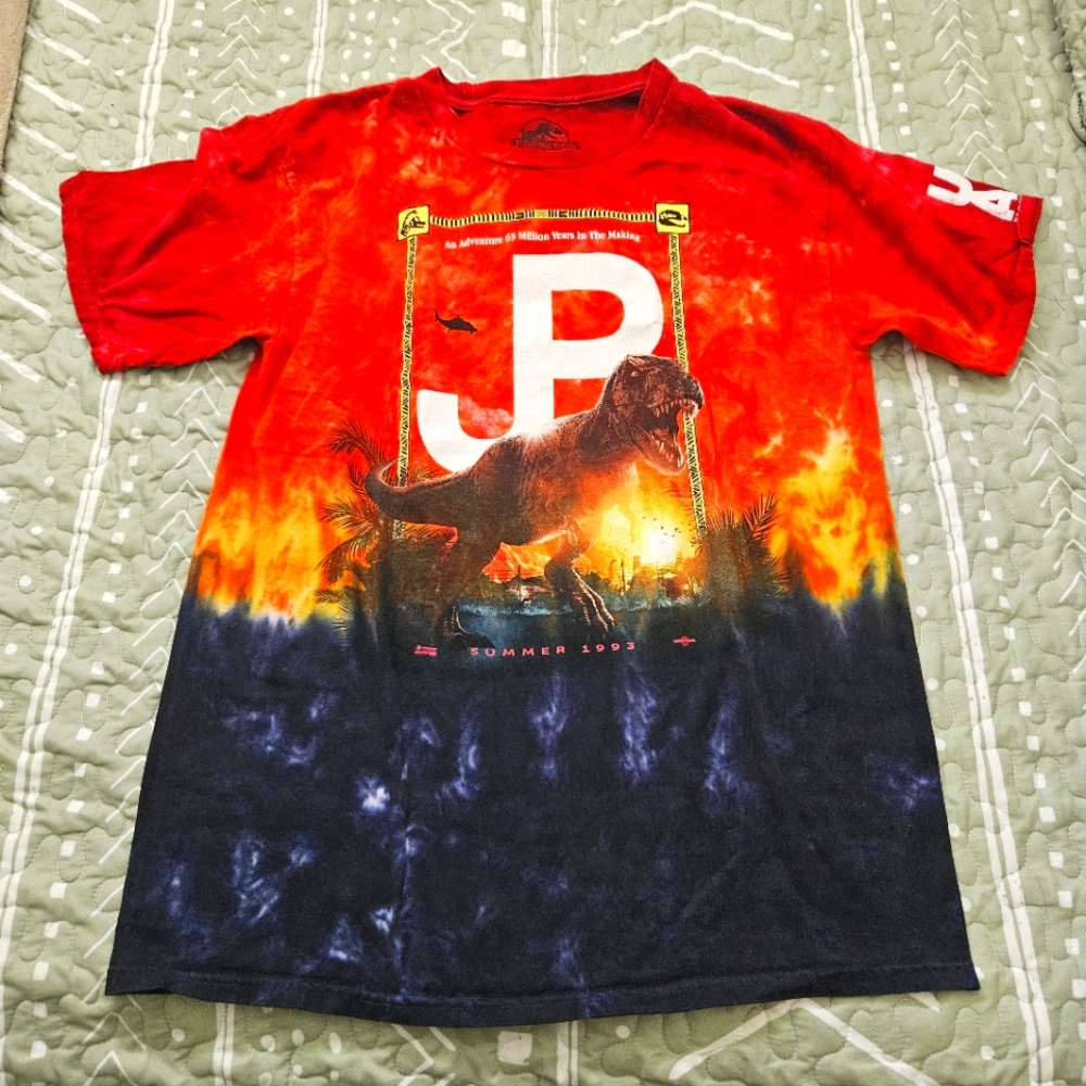 2023 Universal Studios Jurassic Park 30th Anniversary UOAP Tie Dye Shirt L